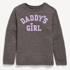 GAP Long Sleeve T-Shirt Top Heathered Daddy’s Girl Grey Gray Toddler Daughter 2T
